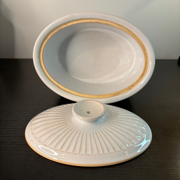 RareT .G. Green England Vintage Oval Casserole Stoneware w/Lid Retro Target Mark - Picture 4 of 8